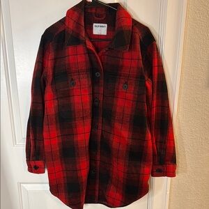 Old Navy SizeL Red and Black Plaid Utility Jacket